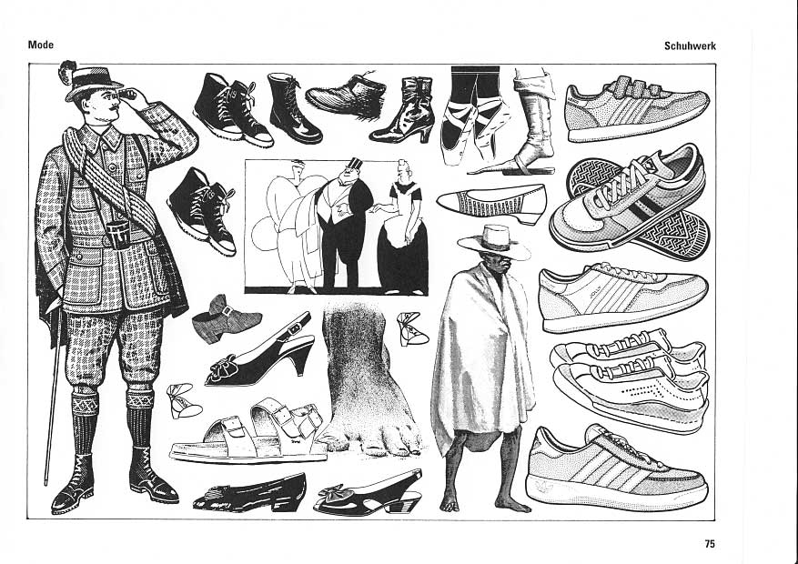 Mode, Schuhwerk, J&auml;ger mit Fernrohr, Turnschuhe, Ballett-Schuhe, Damenschuh, Indio mit Hut, Sandale, Fu&szlig;, elegantes Paar